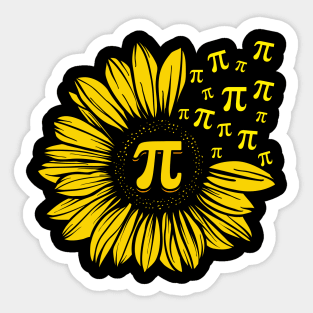 Happy Pi Day Mathematics Math Teacher Sunflower Sticker